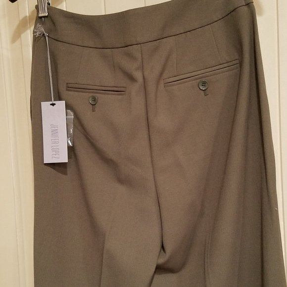 GORGEOUS FIT & DRAPE Jennifer Lopez "FOREST IVY" GREEN/Brownish Slacks NWT SZE 6 - Picture 4 of 10